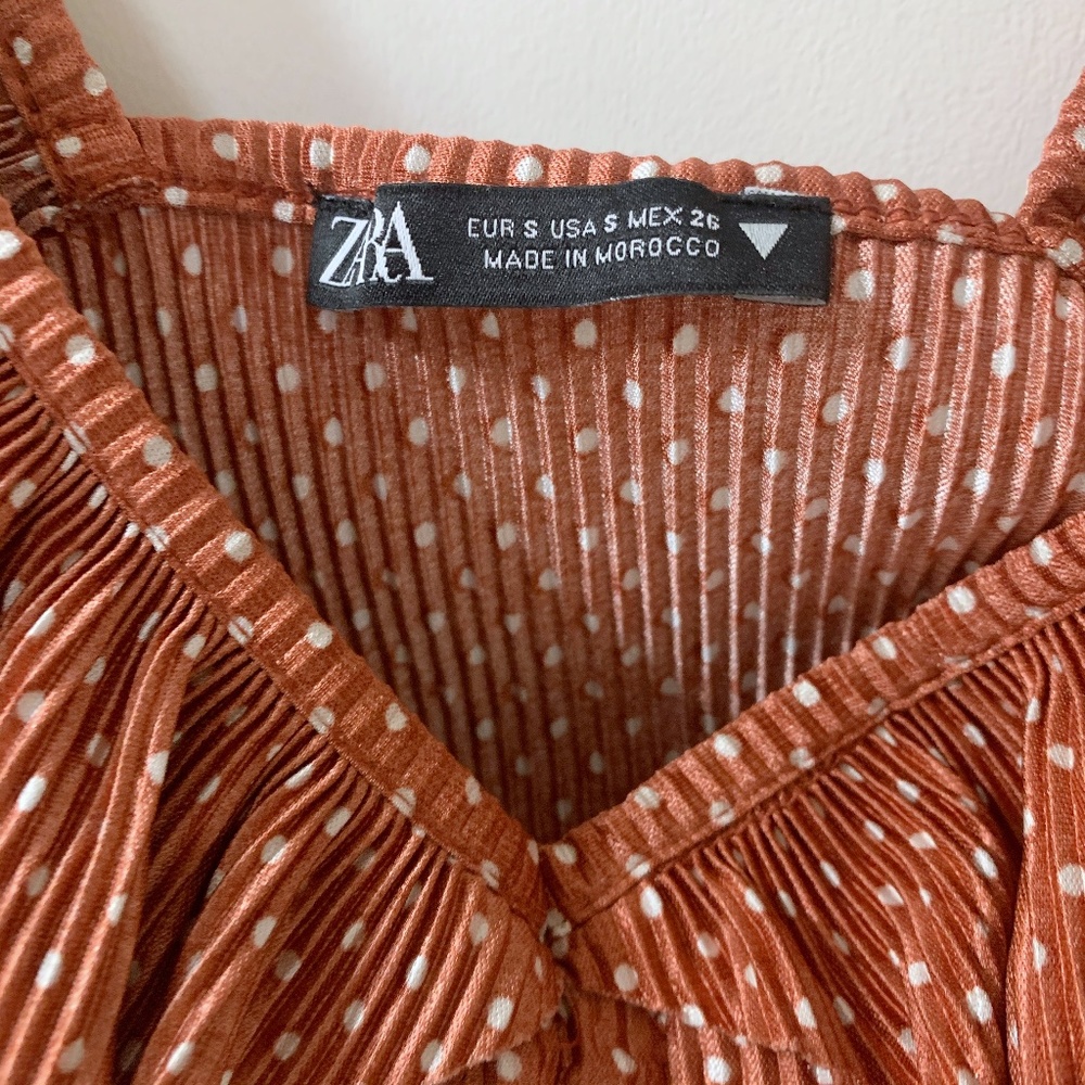 NWOT Zara Ruffle Rust Crop Top - Picture 4 of 5